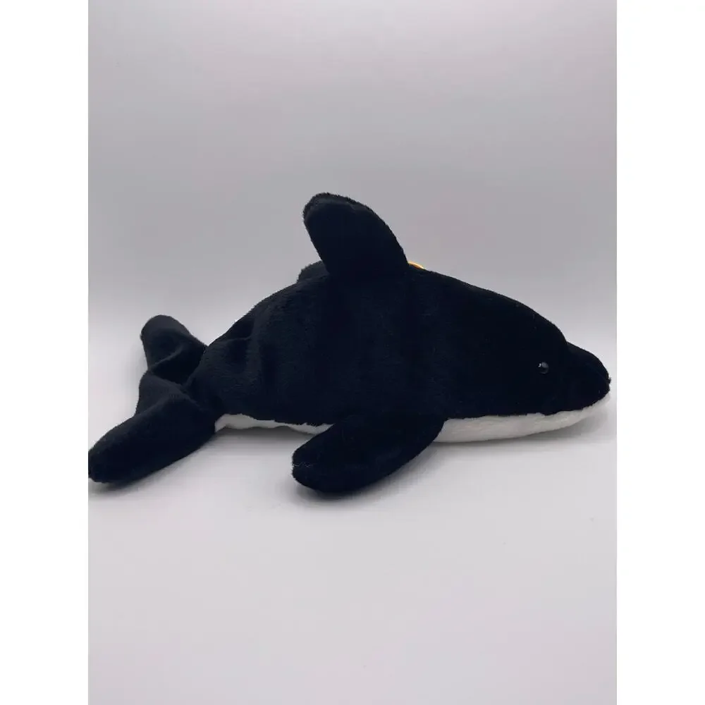 Ty Beanie Baby Spalsh Black White Orca Whale 8 inches NEW Sea Ocean Fish